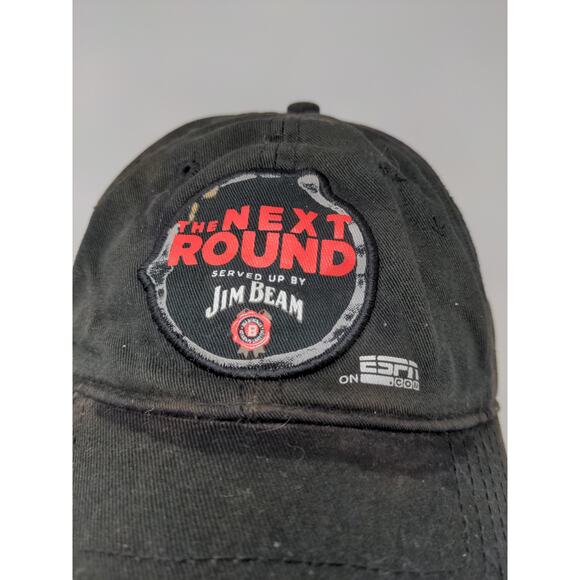 ESPN Jim Beam Next Round Drink Smart Strapback Hat OSFA Black Embroidered - Picture 3 of 12